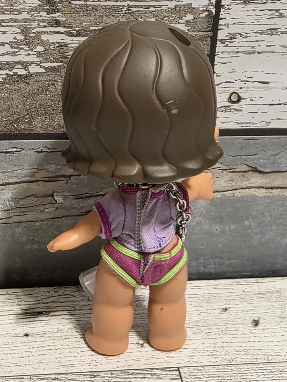 2004 Baby Mini Bratz Doll with Brown Hair and Green Trim Accessories